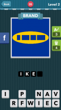 Four blue squares in a yellow oval.|Brand|icomania answers|ic