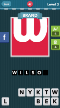 Large white W in red.|Brand|icomania answers|icomania cheats|