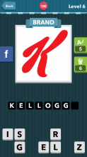 Red, cursive “K”.|Brand|icomania answers|icomania cheats|