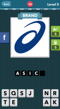 Blue swish circle sign.|Brand|icomania answers|icomania cheat