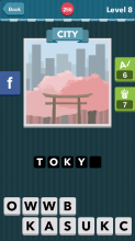 City buildings with pink trees.|City|icomania answers|icomani